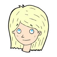 comic cartoon happy female face N13