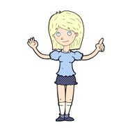 comic cartoon woman explaining idea