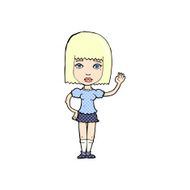 comic cartoon woman waving N23