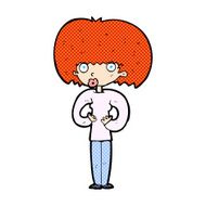 comic cartoon surprised woman N18