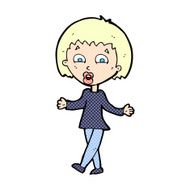 comic cartoon woman shrugging shoulders N36