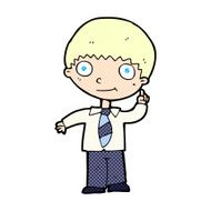 comic cartoon school boy with idea N2