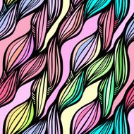 Vector seamless colorful hand drawn pattern Wave fantasy backgr