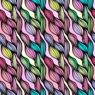 Vector seamless colorful hand drawn pattern Wave fantasy backgr N4