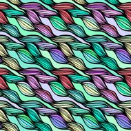 Vector seamless colorful hand drawn pattern Wave fantasy backgr N5