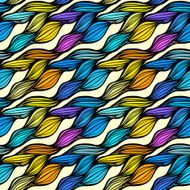 Vector seamless colorful hand drawn pattern Wave fantasy backgr N6