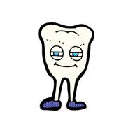 comic cartoon smiling tooth