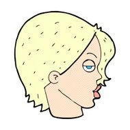 comic cartoon woman raising eyebrow