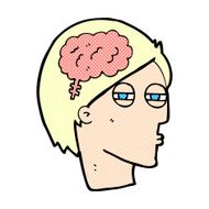 comic cartoon man thinking carefully