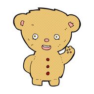comic cartoon teddy bear waving N5