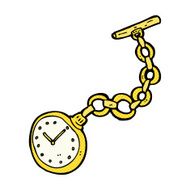 comic cartoon old pocket watch