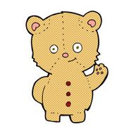 comic cartoon teddy bear waving N6