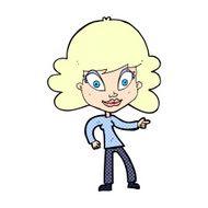 comic cartoon woman pointing N19