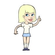 comic cartoon pretty girl with idea N2