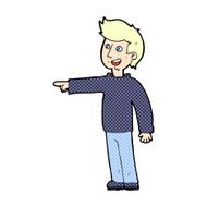 comic cartoon happy man pointing and laughing