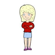 comic cartoon friendly girl rolling eyes