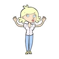 comic cartoon woman surrendering