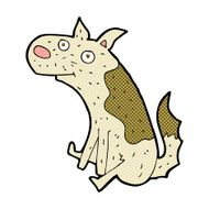 comic cartoon sitting dog