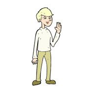comic cartoon waving man N3