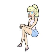 comic cartoon pretty woman N17