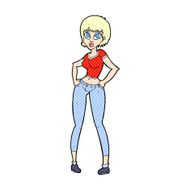 comic cartoon pretty woman N19