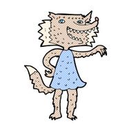comic cartoon wolf girl