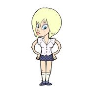 comic cartoon woman with hands on hips N18
