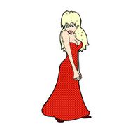 comic cartoon pretty woman in dress N3