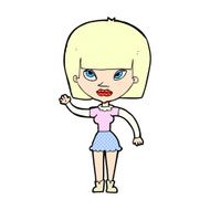 comic cartoonw woman waving