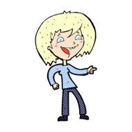 comic cartoon woman laughing and pointing