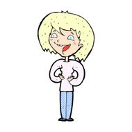 comic cartoon excited woman N13