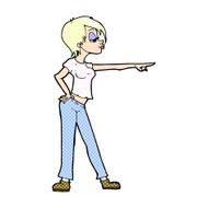 comic cartoon woman pointing N21