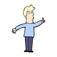 comic cartoon man advising caution