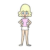 comic cartoon surprised woman N19