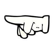 comic cartoon pointing hand N6