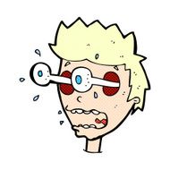 comic cartoon surprised man with eyes popping out