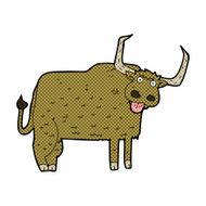 comic cartoon hairy cow