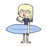 comic cartoon surfer girl N2