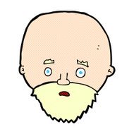 comic cartoon shocked man with beard