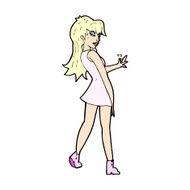 comic cartoon woman posing in dress N2