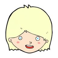 comic cartoon happy female face N14