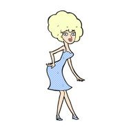 comic cartoon woman posing in dress N3
