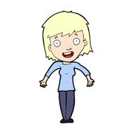 comic cartoon woman shrugging shoulders N40