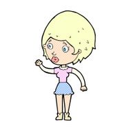 comic cartoon woman waving N26