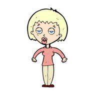 comic cartoon woman shrugging shoulders N41