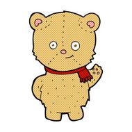 comic cartoon bear waving
