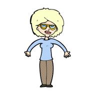 comic cartoon woman shrugging shoulders N42