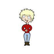 comic cartoon crazy excited woman