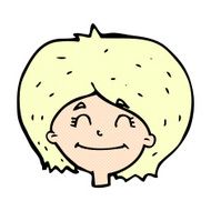comic cartoon happy female face N15