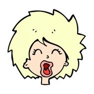 comic cartoon woman screaming